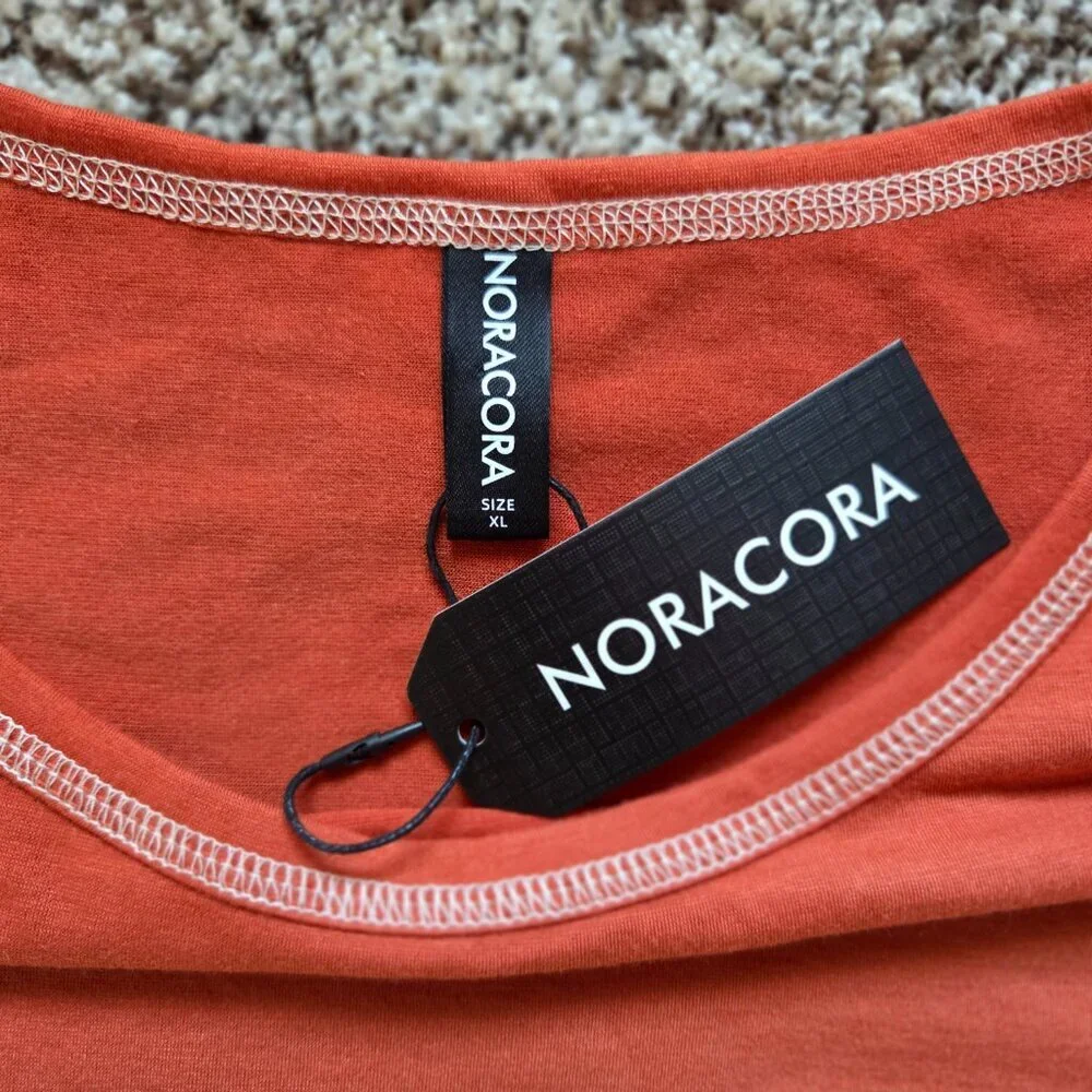 Noracora Women Long Sleeve Fall Gnome Halloween Leaves Print Shirt Size XL NWT